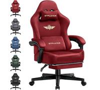 GTPLAYER Silla para Videojuegos, Transpirable, Silla de Oficina ergonómica, Tela, Silla ergonómica de PC, Respaldo Ajustable 160° y reposapiés Extensible, Color Rojo