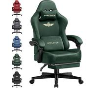 GTPLAYER Silla para Videojuegos, Transpirable, Silla de Oficina ergonómica, Tela, Silla ergonómica de PC, Respaldo Ajustable 160° y reposapiés Extensible, Verde