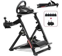 GTPLAYER Soporte de volante para G923 G29 G920 T300RST500RS Gaming Volante Force Feedback & TH8A V1 Gear Shift - Reposapiés ajustable en altura, Rojo (Pro Red)