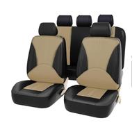 GTRFDGHT Coche Funda Asiento para Kia Optima 2016-2023, Universal De PU Cuero Transpirable Antideslizante Coche Protector Asiento Coche Interiores Accesorios,E/Black Beige