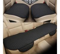 GTRFDGHT Funda De Asiento De Coche para Renault Zoe, CojíN De Lino Juego Antideslizante Transpirable Delanteros Protector De Asiento Trasero Accesorios,A/Black