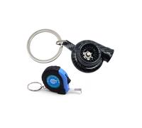 GTRotors Llavero Turbo de Fibra de Carbono Turbocompresor Giratorio de Metal Mini Pieza de Automóvil Llavero Llavero Bono Mini Cinta métrica de 3