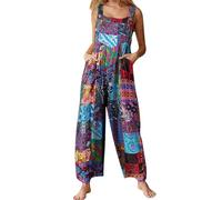GTRQWW Monos con Estampado Floral Monos clásicos con Bloques de Color Mono for Mujer con Bolsillos Mono de Verano, Monos de Maternidad(Style2,XL)