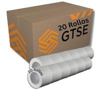 GTSE - Cinta americana blanca de 100 mm x 50 m - 20 Rollos - Cinta de tela resistente, ancha, adhesiva e impermeable - Para reparar, fijar, agrupar, reforzar y sellar