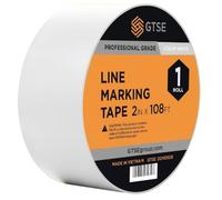 GTSE Cinta de vinilo de PVC blanco de 2 pulgadas x 100 pies, cinta de marcado de seguridad, 6 mil de grosor, adecuada para pistas de baile, gimnasios, almacenes, instalaciones deportivas