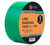 GTSE Cinta de vinilo de PVC verde de 2 pulgadas x 100 pies, cinta de marcado de seguridad, 6 mil de grosor, adecuada para pistas de baile, gimnasios, almacenes, instalaciones deportivas