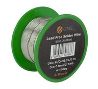 GTSE - Hilo de soldar de estaño - Sin plomo con núcleo de colofonia - Composición: Sn 99,3%, Cu 0,7% - 0,8 mm - Bobina de 100 g