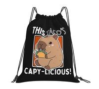 GTTDFASJ Este taco es delicioso con mochilas de tacos de capibara para comer bolsas portátiles con cordón bolsas de almacenamiento mochilas para estudiantes que viajan