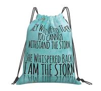GTTDFASJ Le susurraron No puedes soportar la tormenta Ella susurró de vuelta Yo soy la tormenta Mochilas Bolsas con cordón Zapatos Bolsa Libro