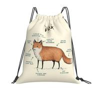 GTTDFASJ Mochilas Anatomía de un Zorro multifunción portátiles con cordón con bolsillo para deportes libros para estudiantes de viaje.