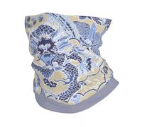 GTTDFASJ Multifunción Bufanda Dragón Imperial Azul Chinoiserie Pañuelo en el Cuello para Senderismo Ejecución Mujeres Hombres Envolver la Bufanda de la Tradición Asiática de la Mitología más Cálido