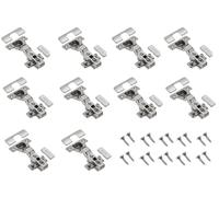 GTV - 10 bisagras hidráulicas ECHC, Twin - Bisagra con amortiguación - Tope central - Placa de montaje H=0 con tornillos europeos - Cierre silencioso - Bisagra para muebles Bisagra de olla Bisagra