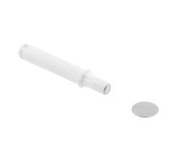 GTV Amortiguador de puerta de entrada corto Push to Open - Amortiguador magnético para muebles Ø10 mm con placa adhesiva, color blanco, para frente sin mango, para montaje en taladro AM-OWM-KR-MG-10