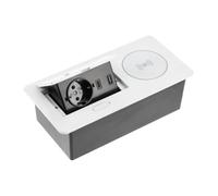 GTV AVARO Plus - Enchufe para muebles (5 W, cargador de inducción, USB-A y USB-C, tamaño compacto, color blanco, negro, aluminio, ideal para oficinas domésticas y locales comerciales)