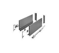 GTV AXIS PRO - Guías para cajones con extensión completa, color antracita, capacidad de carga de hasta 40 kg, sistema de apertura y acceso libre, ancho: 500 mm, altura: 200 mm