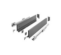 GTV AXIS PRO - Guías para cajones con extensión completa, color antracita, capacidad de carga de hasta 40 kg, sistema de apertura y acceso libre, ancho: 500 mm, altura: 120 mm