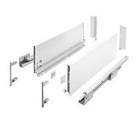 GTV AXIS PRO I - Guías para cajones con extensión completa, color blanco, capacidad de carga de hasta 40 kg, sistema Push to Open, acceso libre, ancho: 300 mm, altura: 168 mm