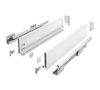 GTV AXIS PRO I - Guías para cajones con extensión completa, color blanco, capacidad de carga de hasta 40 kg, sistema Push to Open, acceso libre, ancho: 400 mm, altura: 120 mm