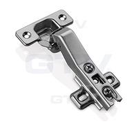GTV Bisagra Angular 45 para Muebles de Esquina, Modelo KT, con Muelle de Cierre, Ajuste en 3D, Placa de Montaje Deslizante Slide-On, Acero con Acabado Níquel