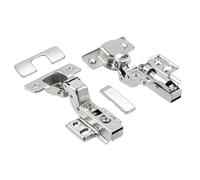 GTV Bisagra de cazoleta para puerta encastrada HIHC, con cierre suave amortiguado, montaje Clip-On, cazoleta de 35mm, ángulo 99, ajuste 3D, acero niquelado