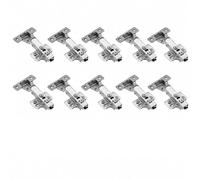 GTV Bisagra hidráulica de cazoleta SOLID PLUS, cierre suave, montaje superpuesto, ajuste 3D, cazoleta 35mm, sistema clip-on, para puertas de mueble, acabado Níquel, Pack de 10