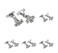 GTV Bisagra Oculta Mini CIBI ZP-CIBI8H0ZE, Cazoleta 26 mm, Codo 0 para Superposición Completa, Ajuste 3D, con Muelle de Cierre, Montaje Slide-On, Acero Niquelado (Paquete de 5)