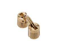 GTV Bisagras Cilíndricas Ocultas ZC-GTV-14-00, Apertura 180 Grados, Capacidad 7 kg, Diámetro 14 mm, de Latón, para Muebles y Cajas de Madera, Dorado, 2 uds.