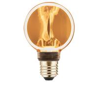 GTV Bombilla LED Glow G80 E27, 4 W, 190 lm, 1800 K, color ámbar, blanco cálido, 230 V, 320°, retro, decoración vintage