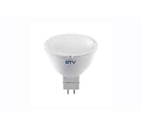 GTV Bombilla LED MR16, 6W 540 Lúmenes, Luz Cálida 3000K, Casquillo GU5.3, 12V DC, Ángulo 120, para Focos Empotrables y de Acento, No Regulable, Blanco