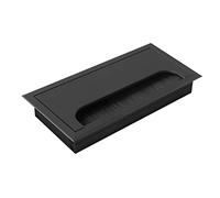 GTV - Boquilla para Cables Merida - Pasacables con Tapa de Apertura - Pasacables Rectangular Organizador de Cables para Muebles Pasacables/para la instalación en la encimera / 80 x 160 mm/Negro