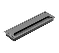 GTV - Boquilla para Cables Merida - Pasacables con Tapa de Apertura - Pasacables Rectangular Organizador de Cables para Muebles Pasacables/para la instalación en la encimera / 80 x 280 mm/Negro