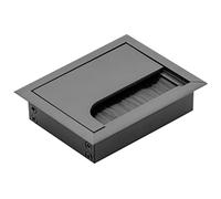 GTV - Boquilla para Cables Merida - Pasacables con Tapa de Apertura - Pasacables Rectangular Organizador de Cables para Muebles Pasacables/para la instalación en la encimera / 80 x 100 mm/Negro