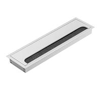 GTV - Boquilla para Cables Merida - Pasacables con Tapa de Apertura - Pasacables Rectangular Organizador de Cables para Muebles Pasacables/para la instalación en la encimera / 80 x 280 mm/Plata