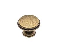 GTV - Botón CENTO latón antiguo Ø 28 mm I Tiradores para muebles con tornillos I Tiradores redondos para armario de cocina, pomo de puerta y cajón I Concha: galvanizada, pintada