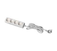 GTV Cable alargador para el hogar, regleta con 4 enchufes Schuko, 3 m de Longitud, Carga máxima 3500 W, Enchufe Europeo, Duradero y Seguro