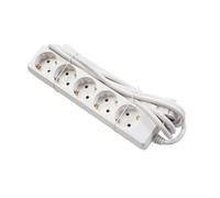 GTV Cable alargador para el hogar, regleta con 5 enchufes Schuko, 3 m de Longitud, Carga máxima 3500 W, Enchufe Europeo, Duradero y Seguro