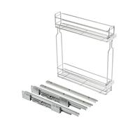 GTV Cesta Extraíble para Mueble de Cocina, Organizador de 2 Niveles para Armario de 150 mm, Montaje Lateral Universal, Altura 506 mm, Profundidad 480 mm, Acero Galvanizado