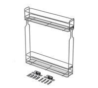 GTV Cesto Cargo Extraíble para Mueble Bajo, 2 Niveles para Módulo de 150 mm, Carga 15 kg, Montaje Universal, Organizador de Cocina de Acero, Color Antracita
