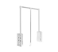GTV - Elevador de ropa con resortes de gas para armario | Ancho del armario 875 mm - 1200 mm | pantógrafo con plataforma elevadora de gas | barras para ropa | blanco