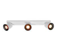 GTV ELLI lámpara de techo 3 focos orientables - metal blanco con detalles negros, 3xGU10 máx.20 W, IP20, diseño moderno minimalista, ideal para salón, cocina, pasillo o dormitorio