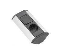 GTV Enchufe de mesa angular Mini con interruptor y toma de tierra, 230 V 16 A, solución práctica y segura para escritorios y lugares de trabajo