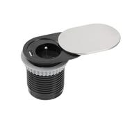 GTV Enchufe de mesa empotrable Slide 60 mm, 1 enchufe Schuko con tierra, 1 USB 2,4 A, acero inoxidable, cable de 1,9 m, fuente de alimentación segura y elegante