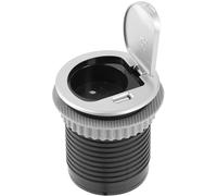 GTV - Enchufe empotrable para muebles Charger Mini 60 mm con enchufe Schuko, puerto USB 2,4 A, regleta empotrable para escritorio, cocina, banco de trabajo, compacto, plateado