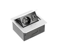 GTV Enchufe para muebles AVARO, tamaño compacto, montaje inverso y lateral, disponible en blanco, negro, aluminio, ideal para espacios pequeños y cocinas