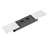 GTV - Enchufe para muebles PRESTINO, enchufes múltiples, 2 x enchufes Schuko, 1 x USB A, 1 x USB C, 1 x RJ45 1 x HDMI, longitud de cable 1,5 m, color blanco, para escritorios, mesas, cocinas y
