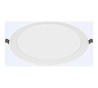 GTV FABRO Foco LED empotrable plano, 12 W, 1200 lm, redondo, 4000 K, blanco neutro, IP40, panel LED empotrable, AC 220-240 V, diámetro de 18 cm