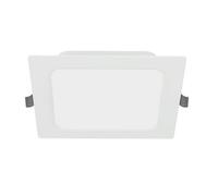 GTV FABRO Foco LED empotrable plano, 9 W, 800 lm, plafón cuadrado, 4000 K, blanco neutro, IP40, panel LED empotrable, AC 220-240 V, 16,5 x 15 cm