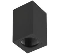 GTV - Foco de superficie Spot empotrado GU10 Cuadrado Aluminio Negro Lámpara de techo Iluminación interior Aplique de superficie Downlight Luz moderna para el hogar