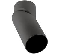 GTV Foco de Techo Orientable VIRGO, Lámpara de Superficie para Bombilla GU10, Foco Cilíndrico Ajustable, Máx 20W, IP20, Iluminación de Acento, Aluminio Negro