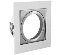 GTV Foco empotrable VILA Inox cuadrado orientable IP20 Foco de techo de acero GU10 LED Spot máx. 50 W para salón, oficina, cocina, pasillo, moderno